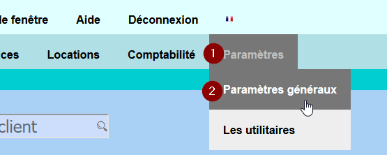 Bouton Paramètres généraux